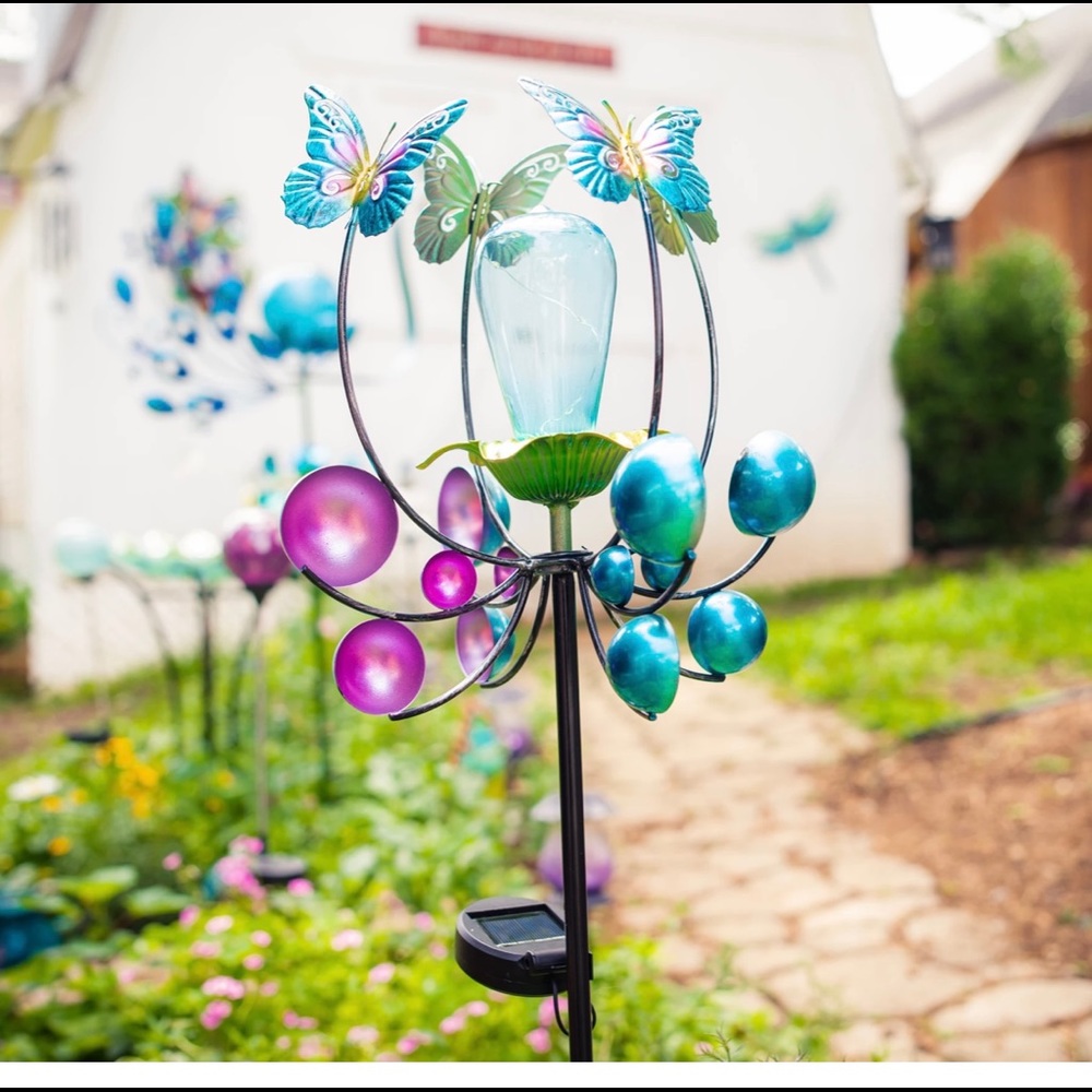 Solar Butterfly Wind Spinner